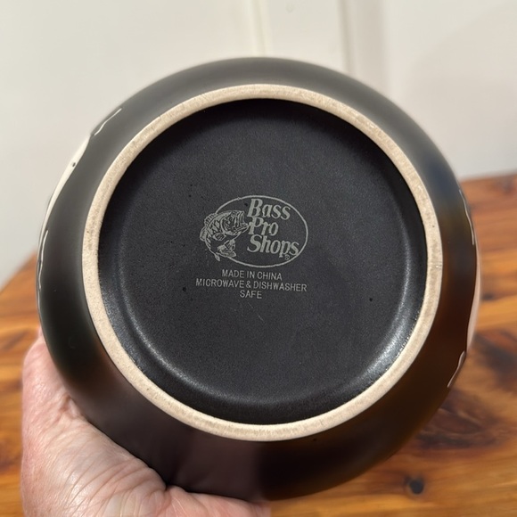 Bass Pro Shops Canoe Tree Water Outdoors Black Soup Cereal Bowls Set of 2 - Picture 4 of 5